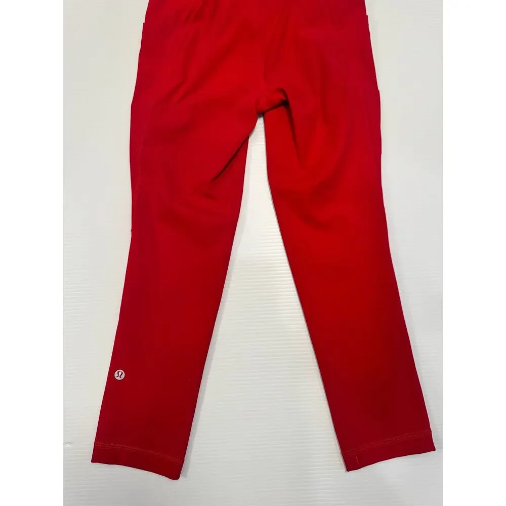 Lululemon Swift Speed High Rise Crop 21" Leggings 2 Dark Red Run Pockets Pilates - Picture 16 of 16
